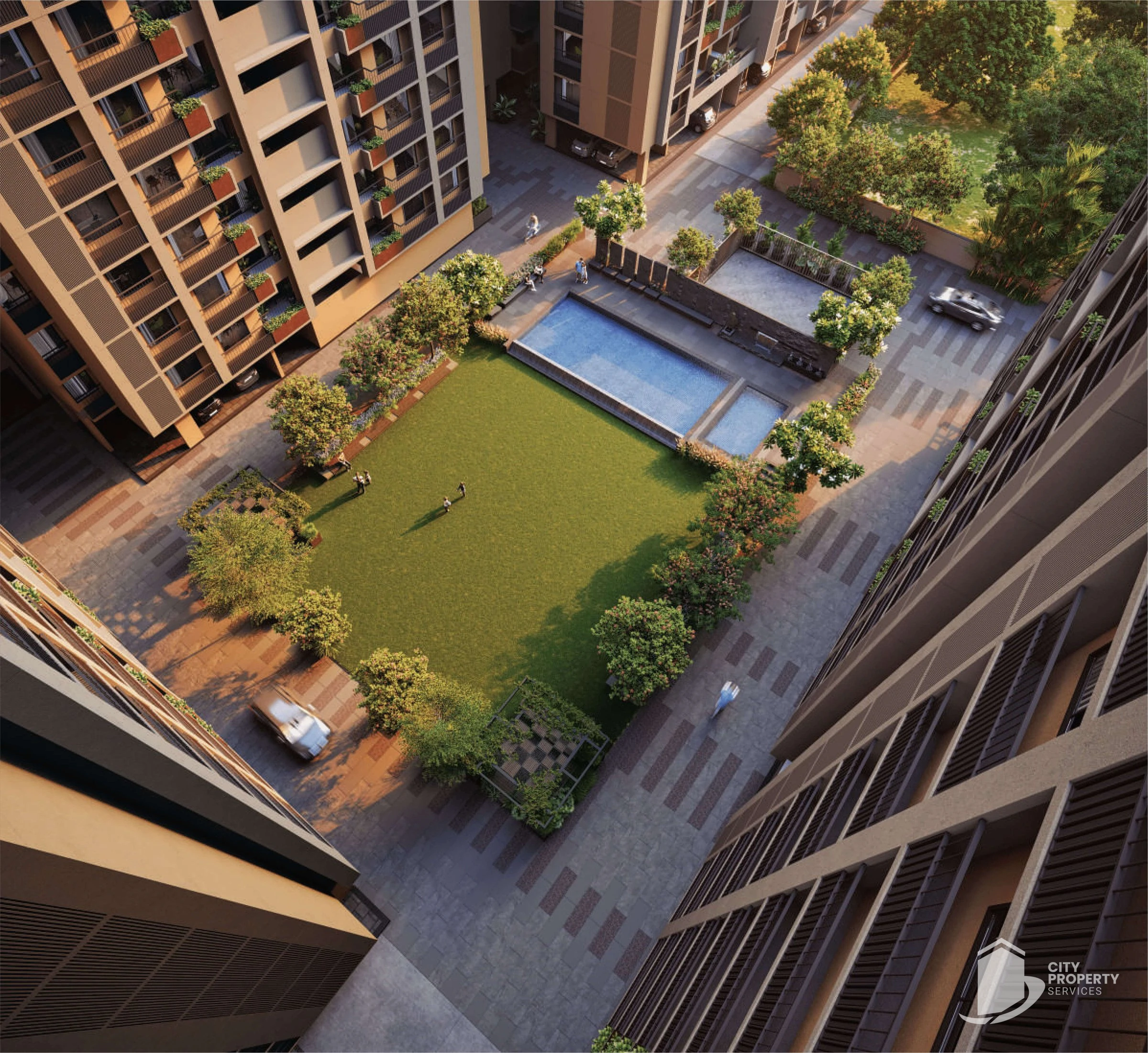 Trident Experia, Vaishnodevi Circle, aerial view | City Property Services