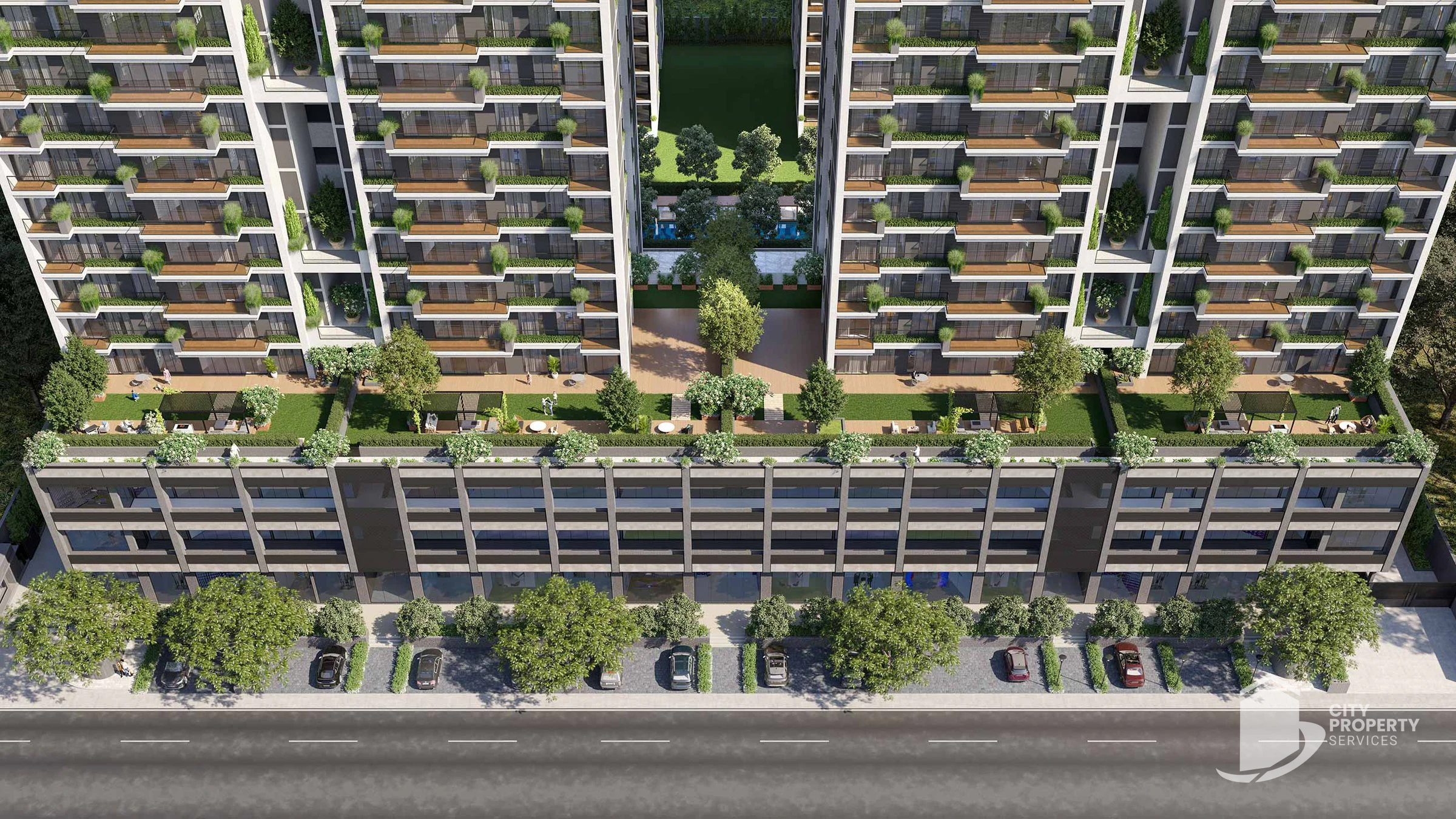Trogon Centre Court, Vaishnodevi Circle, aerial view | City Property Services
