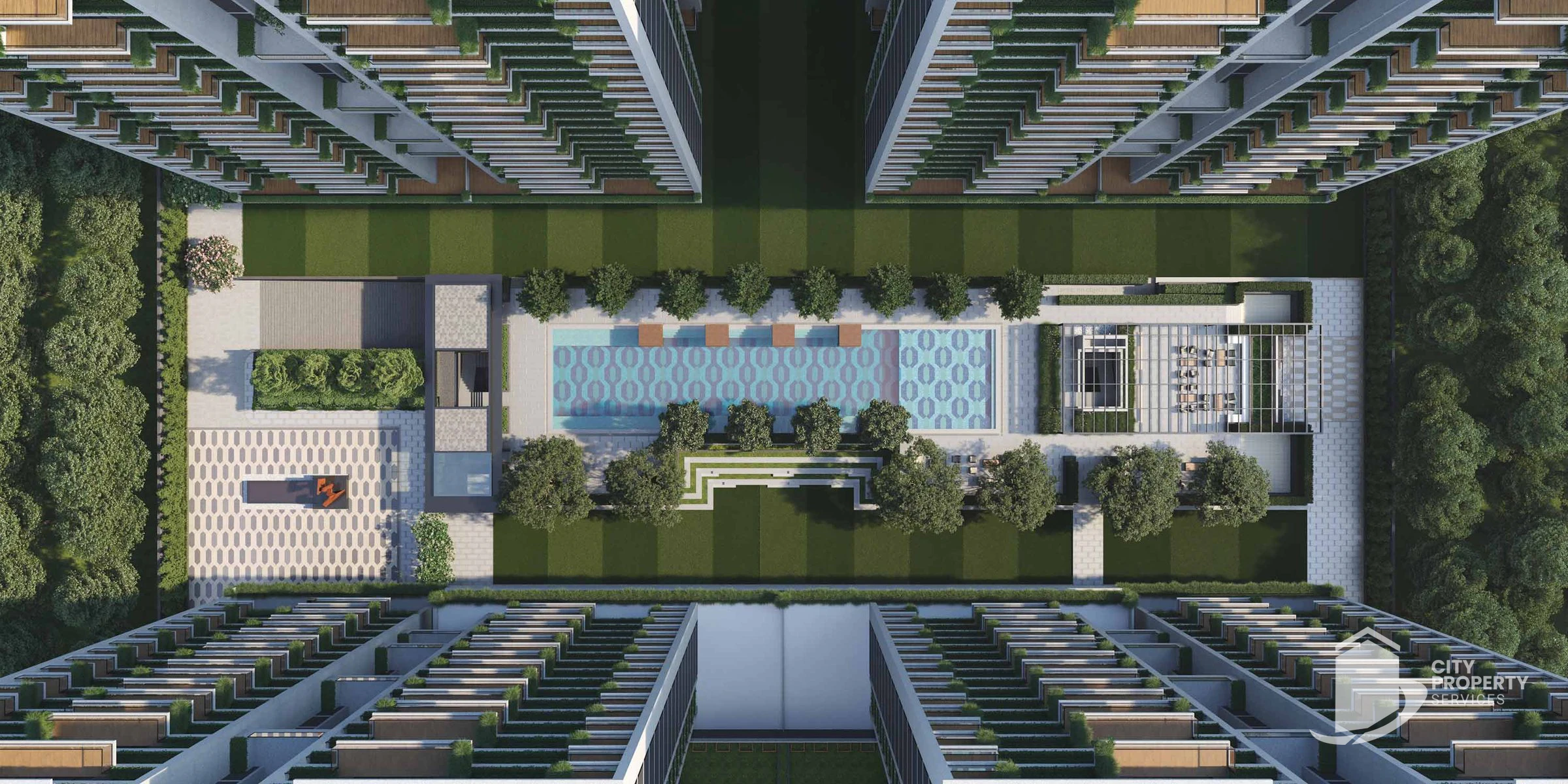 Trogon Centre Court, Vaishnodevi Circle, aerial view | City Property Services