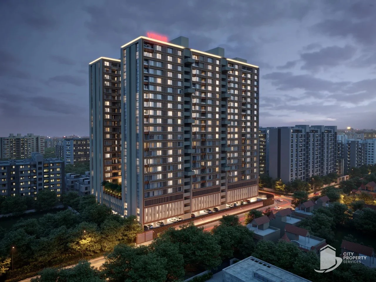 Venus Pashmina, Bodakdev, night view | City Property Services