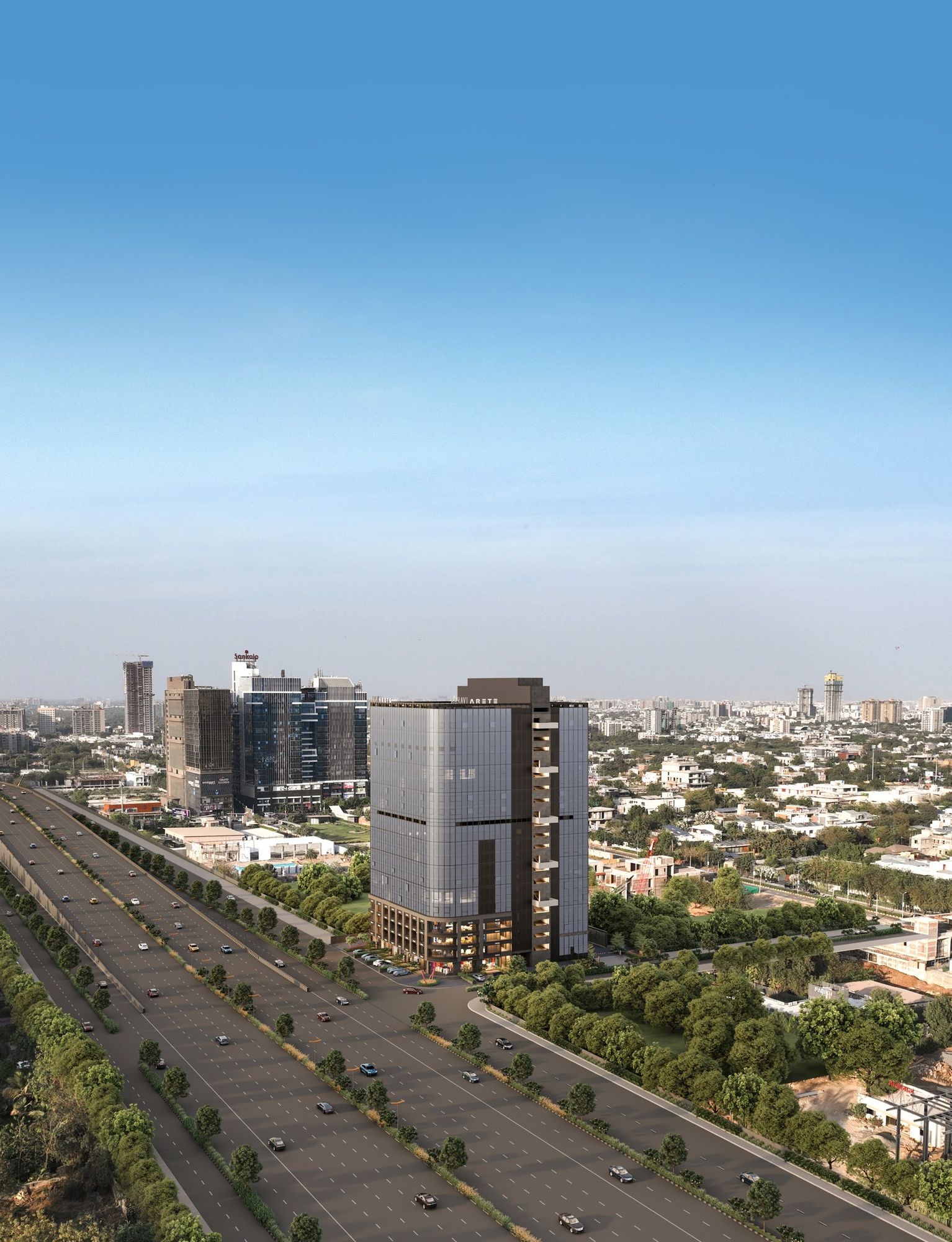 Aarvi Arete, Sindhu Bhavan Road — Aerial view